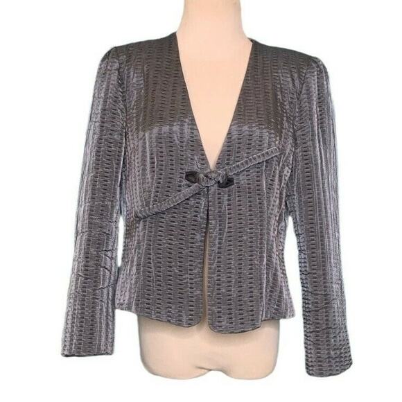 Armani Colezzioni gray wool knot front tie blazer size Small - Picture 7 of 7